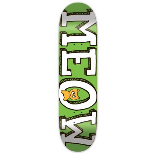 Meow Team Logo Green Mini 7.5" Skateboard Deck