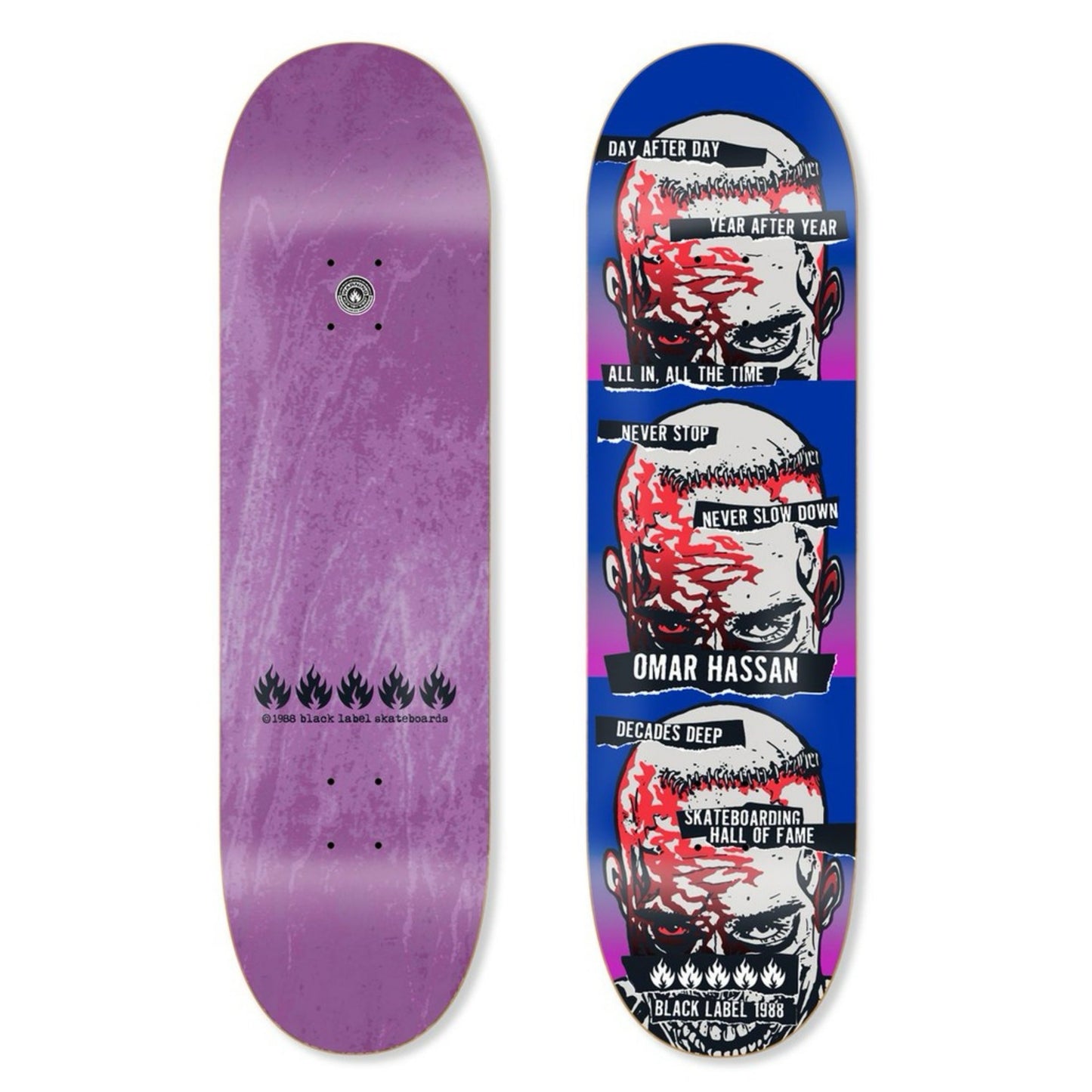 Black Label Omar Hassan Never Stop SHOF Edition 8.25" Skateboard Deck