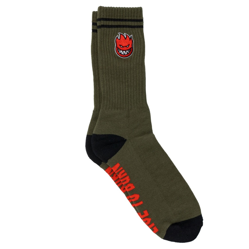 Spitfire Bighead Fill EMB Olive/Black/Red Socks