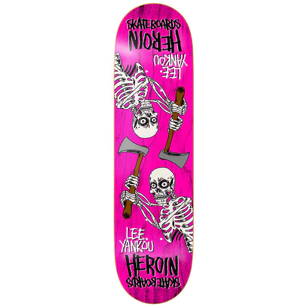 Heroin Lee Yankou’s Axe Skeleton 8.25” Symmetrical Skateboard Deck