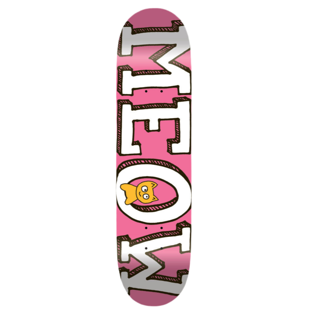 Meow Team Logo Pink Mini 7.25" Skateboard Deck