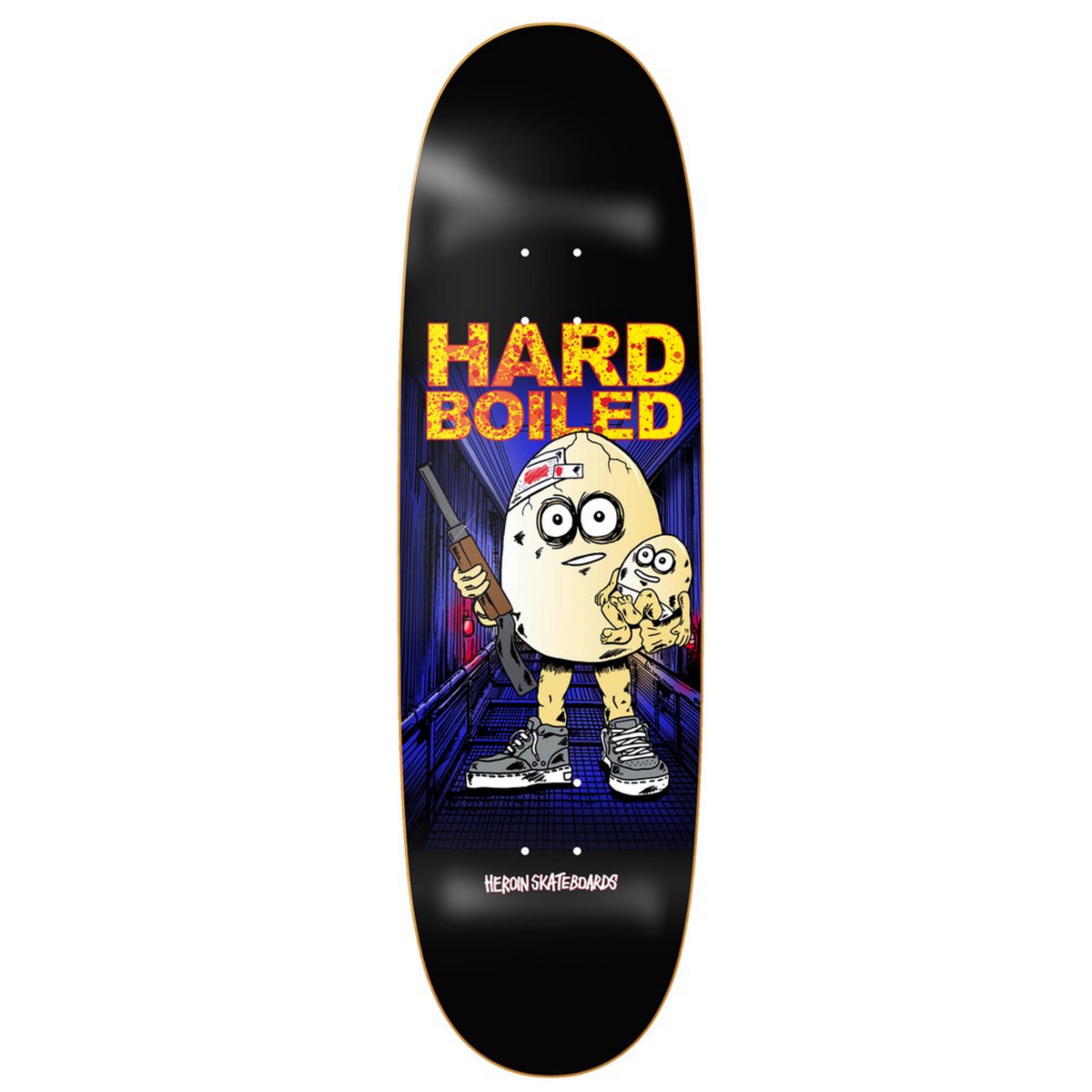 Heroin Team Hard Boiled Egg 9.25" Shaped Skateboard Deck
