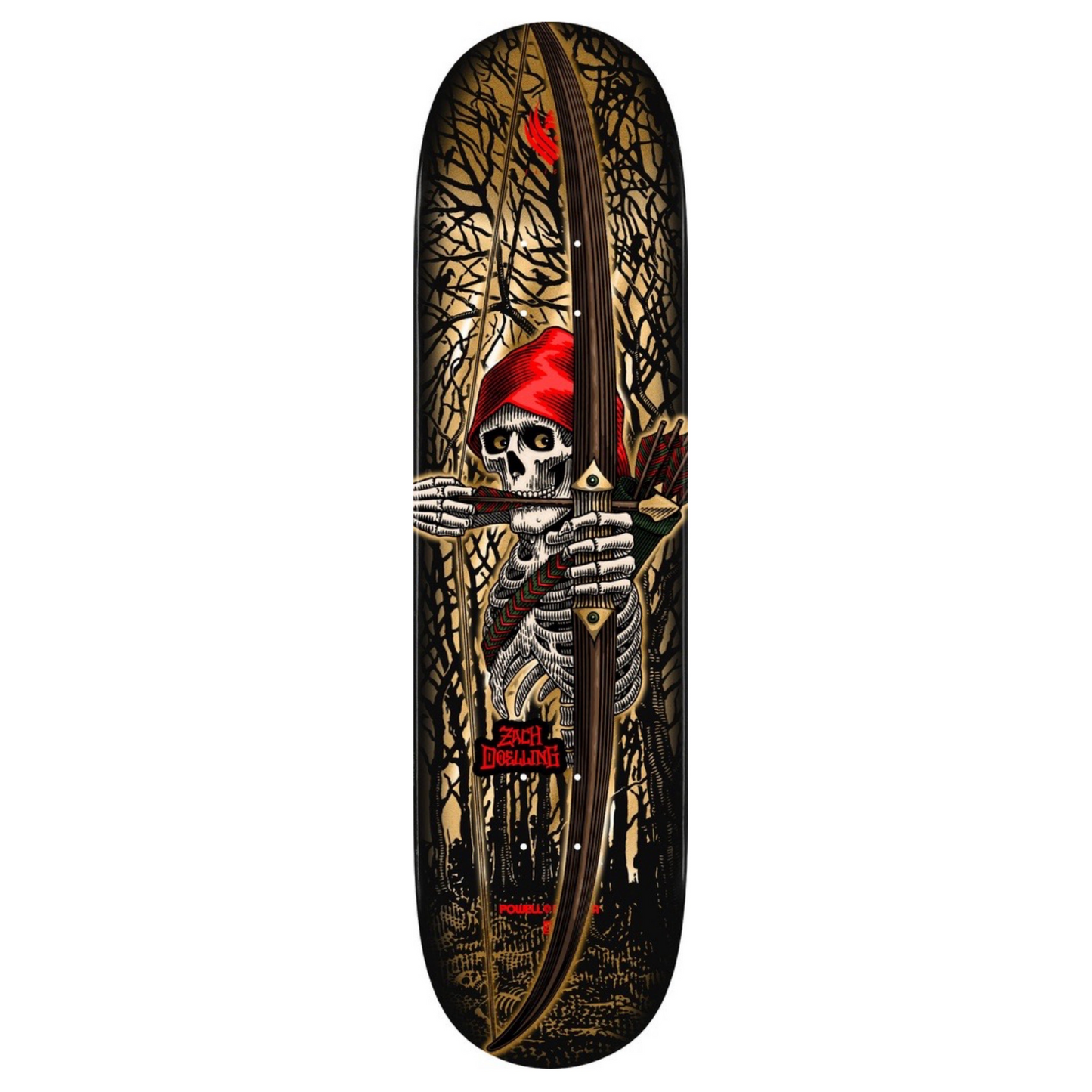 Powell Zach Doelling Archer Gold Foil 8.38" Flight Skateboard Deck