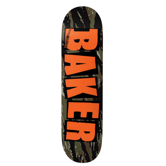 Baker Jacopo Carozzi Brand Logo Tiger Stripe Twin Tail 8.38" Skateboard Deck
