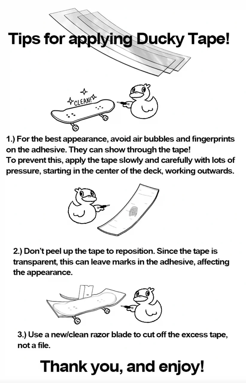 Ducky Tape 3 Pack 0.2mm Clear Fingerboard Grip