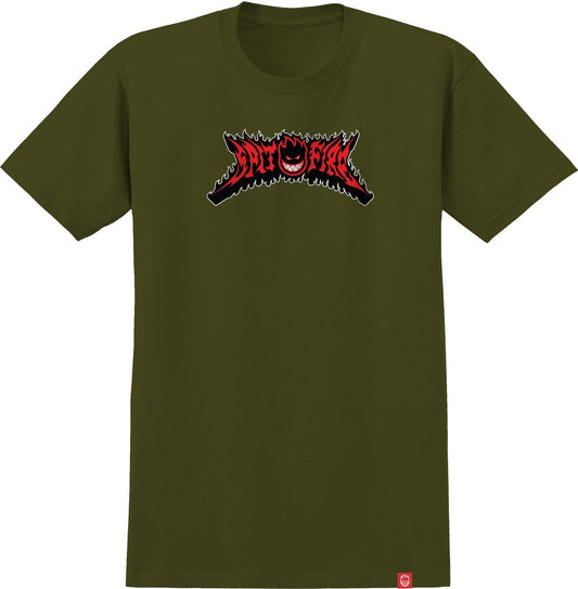 Spitfire Flame Out Bighead Fill Military Green T-Shirt