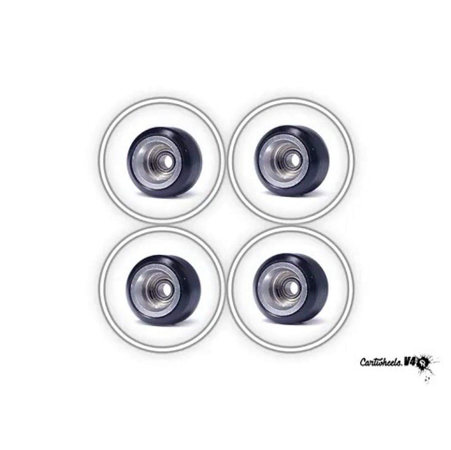 Cartwheels Black VR4 Classic (7.5mm) Fingerboard Wheels (Choose Core)