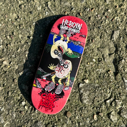 Chems X Heroin “Curb Killer 9” Pink Bottom Ply Fingerboard Deck (CHOOSE SIZE)
