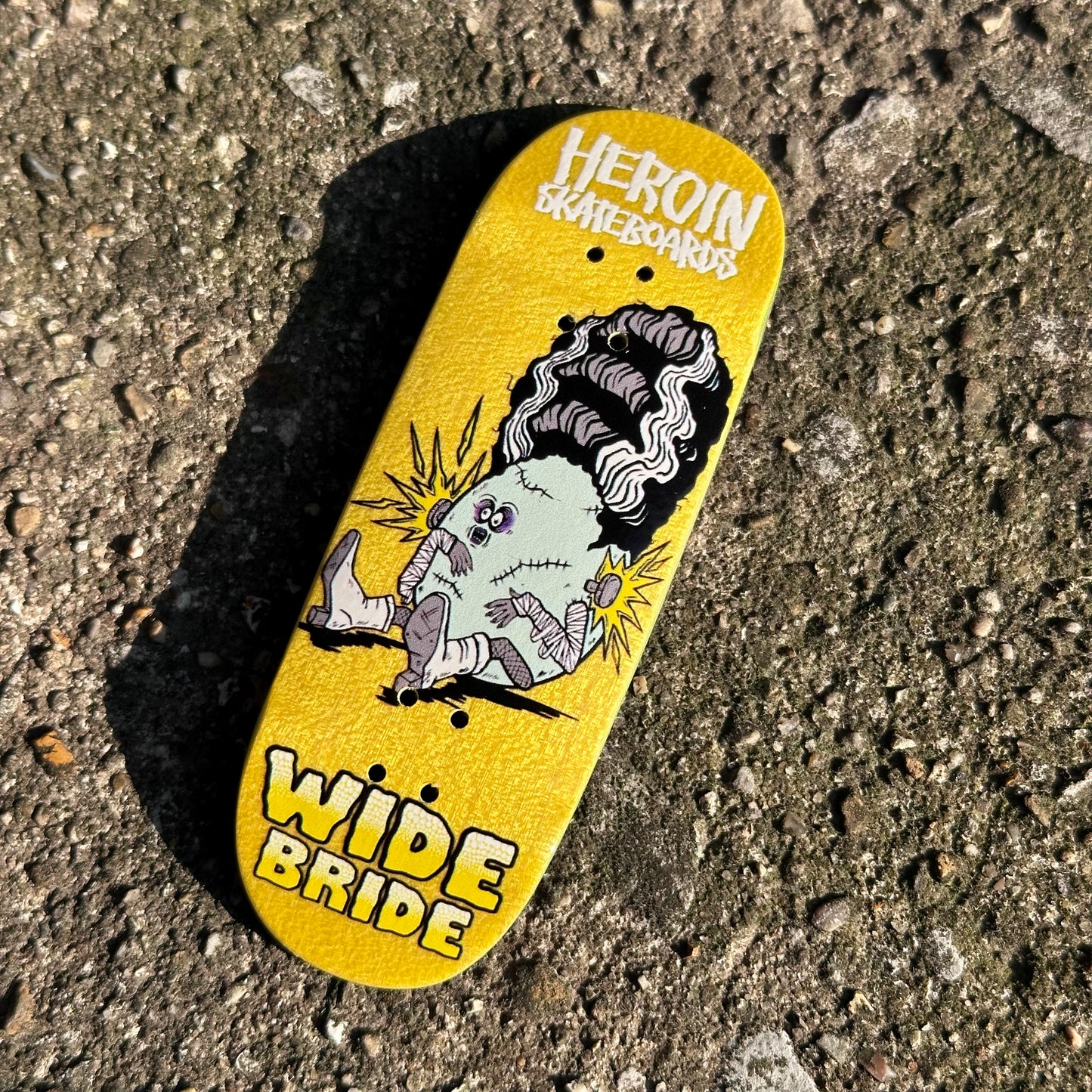 Chems X Heroin “Wide Bride” Yellow Bottom Ply Fingerboard Deck (CHOOSE SIZE)