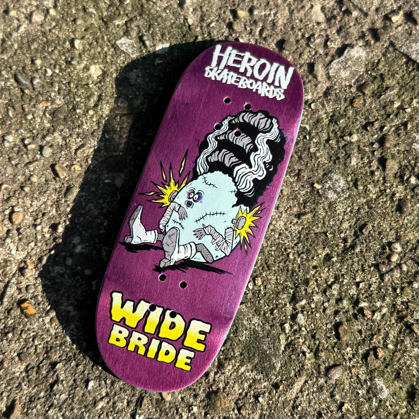 Chems X Heroin “Wide Bride” Purple Bottom Ply Fingerboard Deck (CHOOSE SIZE)