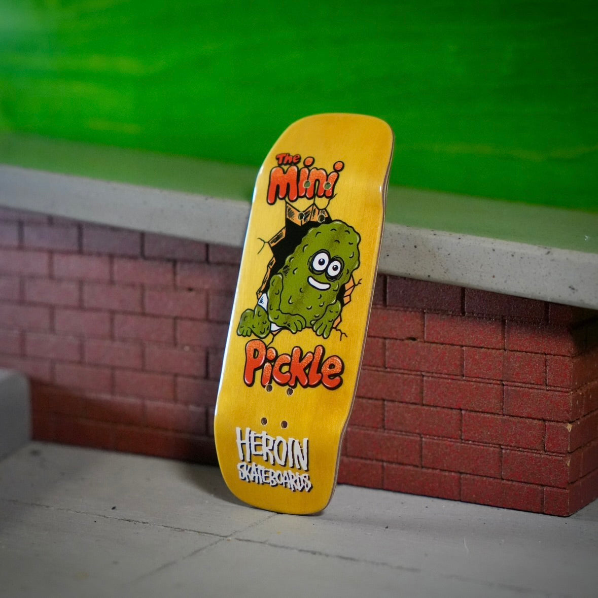 Chems X Heroin “Mini Pickle” Yellow Bottom Ply Fingerboard Deck (CHOOSE SIZE)
