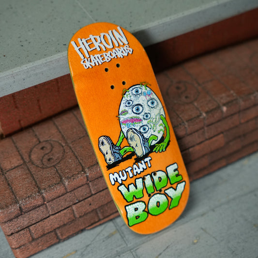 Chems X Heroin Mutant Wide Boy (Random Color Bottom Ply) Fingerboard Deck (CHOOSE SIZE)