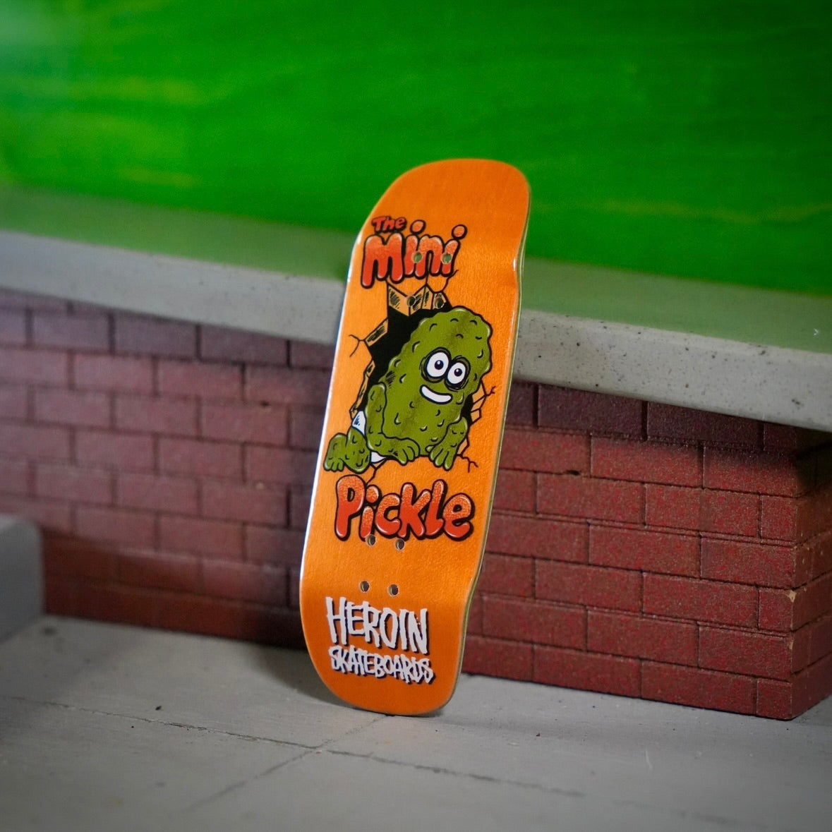 Chems X Heroin “Mini Pickle” Orange Bottom Ply Fingerboard Deck (CHOOSE SIZE)