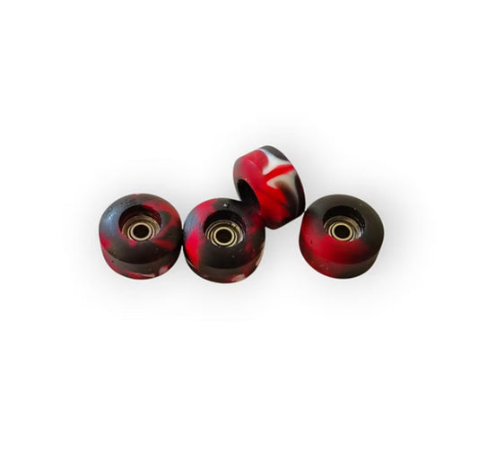 Black/Red/White V5 Abstract Fingerboard Wheels (CHOOSE SHAPE)