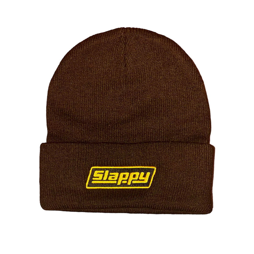 Slappy Roll Up Beanie Brown