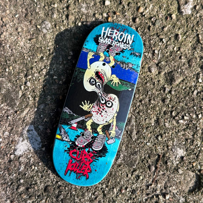 Chems X Heroin “Curb Killer 9” Blue Bottom Ply Fingerboard Deck (CHOOSE SIZE)