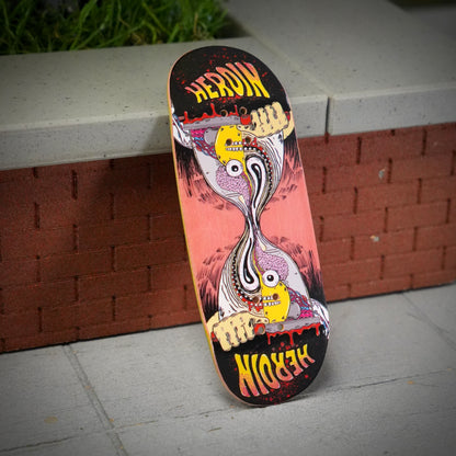 Chems X Heroin “Merged Anatomy Razor Egg” Light Pink Bottom Ply Fingerboard Deck (CHOOSE SIZE)