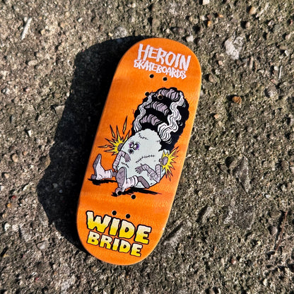 Chems X Heroin “Wide Bride” Orange Bottom Ply Fingerboard Deck (CHOOSE SIZE)