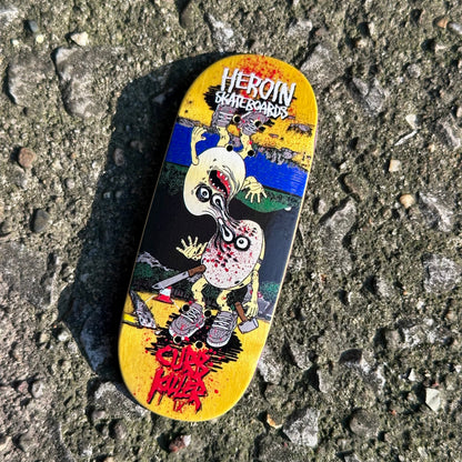 Chems X Heroin “Curb Killer 9” Yellow Bottom Ply Fingerboard Deck (CHOOSE SIZE)