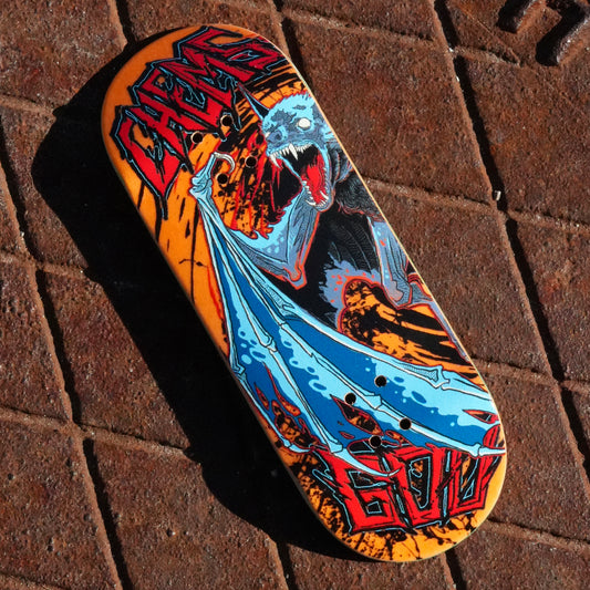 Chems “Killer Bats” (Left Side) Fingerboard Deck (Random Bottom Ply Color)