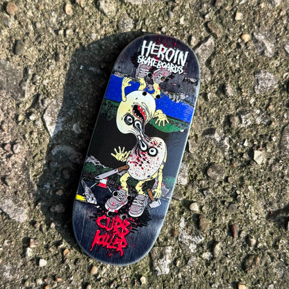 Chems X Heroin “Curb Killer 9” Black Bottom Ply Fingerboard Deck (CHOOSE SIZE)