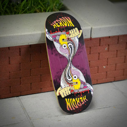 Chems X Heroin “Merged Anatomy Razor Egg” Purple Bottom Ply Fingerboard Deck (CHOOSE SIZE)