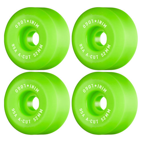 Mini Logo Bright Green A-Cut Hybrid 52mm 95a Skateboard Wheels