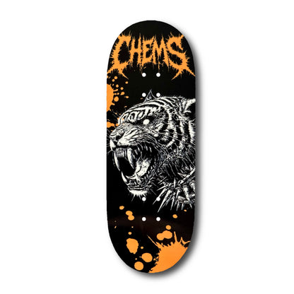 Chems Orange “Spike Tiger” Fingerboard Deck