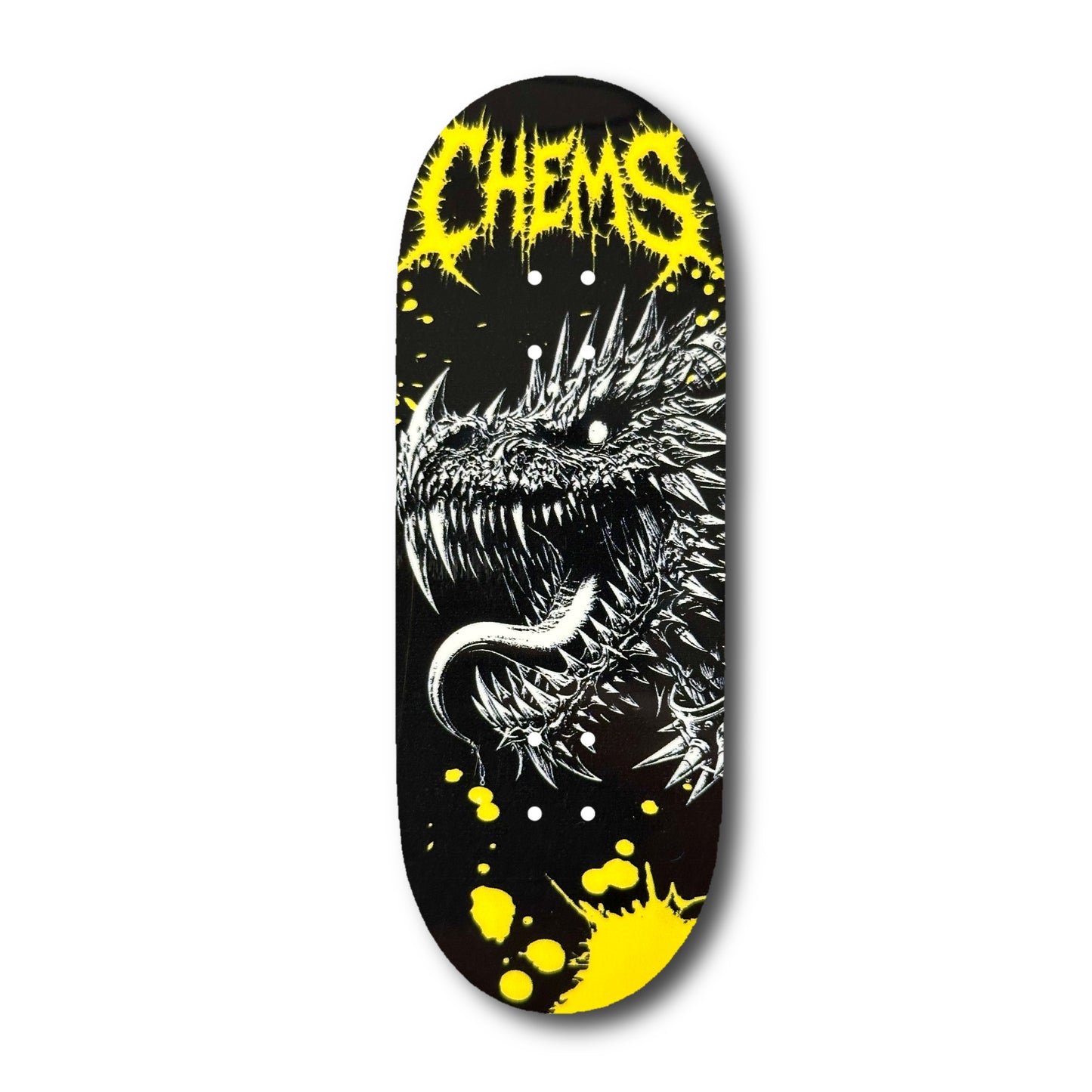 Chems Yellow “Spike Dragon” Fingerboard Deck