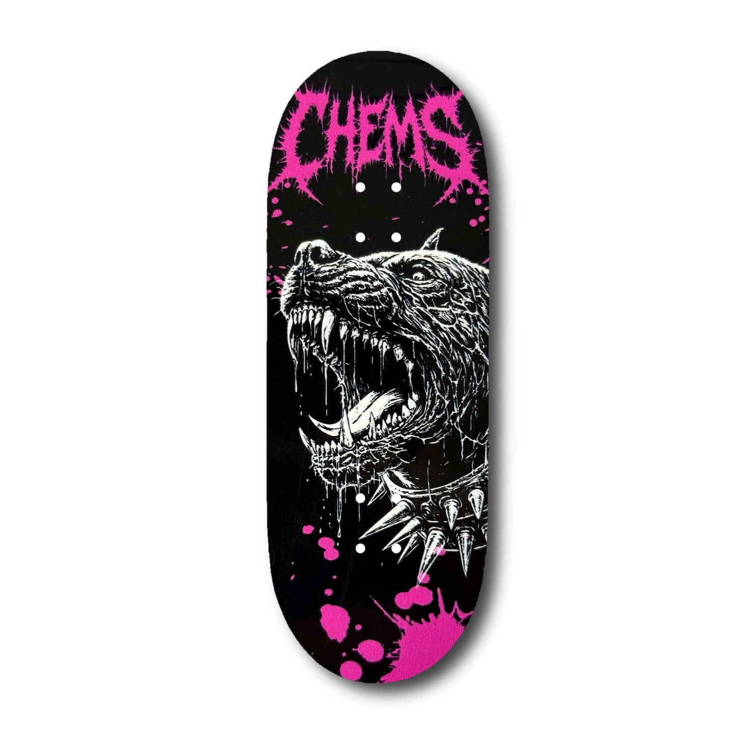 Chems Pink “Spike Pit” Fingerboard Deck