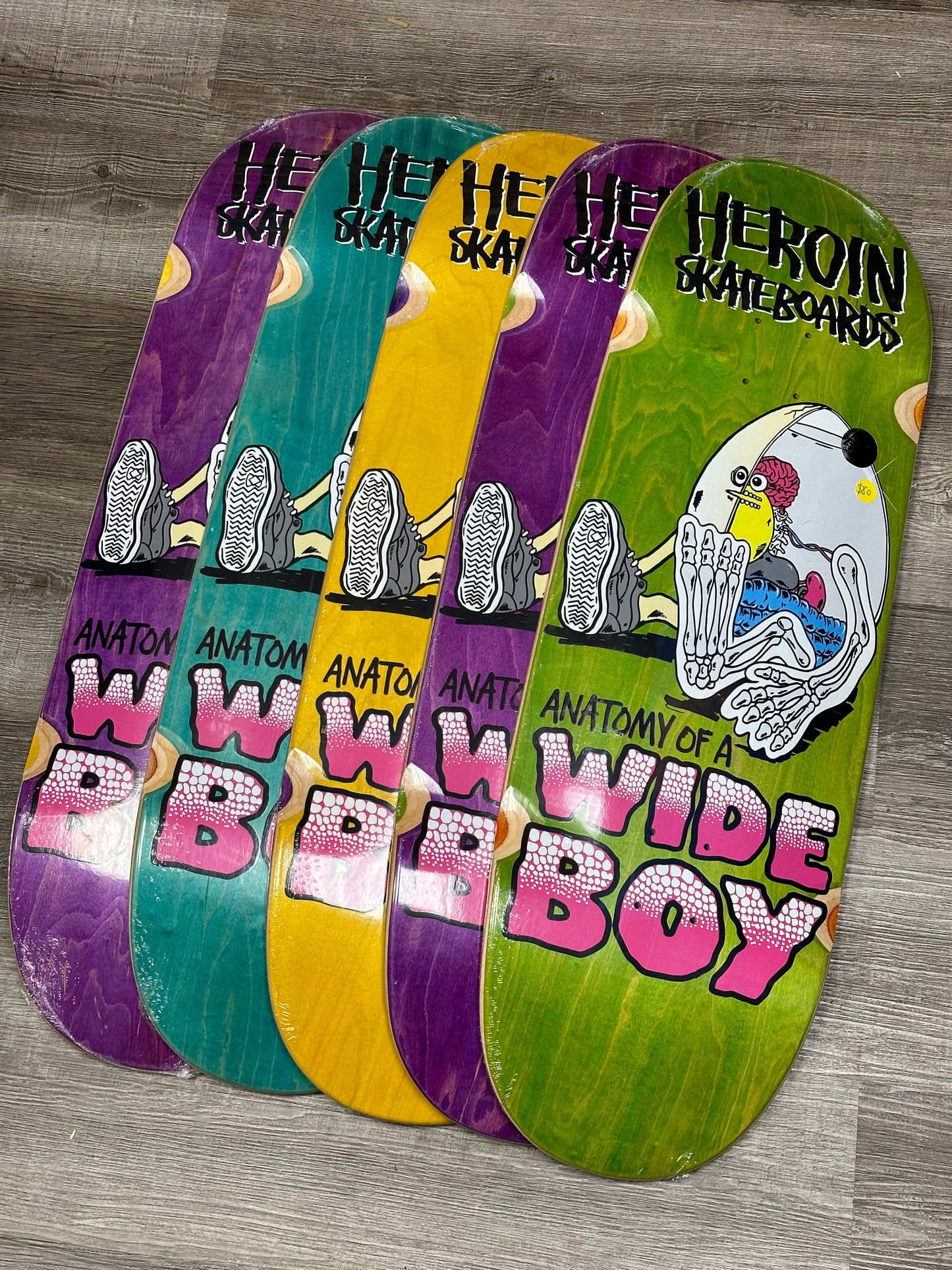 Heroin Anatomy Of A Wide Boy 10.4” Skateboard Deck