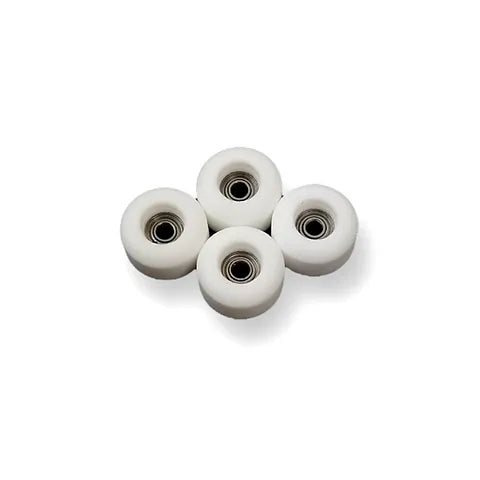 Abstract Bright White Wide Street Shape Fingerboard Wheels (Choose Size)