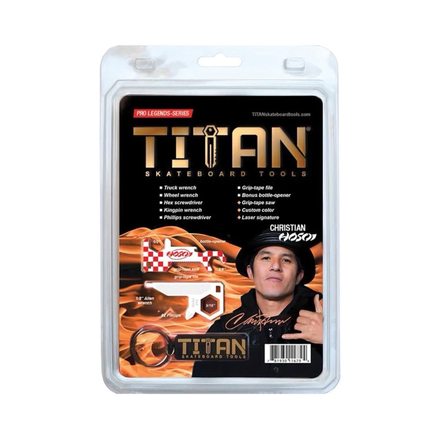 Titan Skateboard Tools Christian Hosoi Pro Legends-Series Multi-Purpose Skate Tool