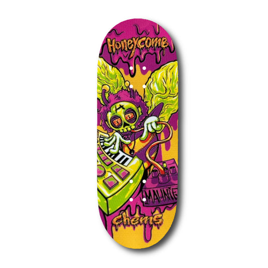 Chems "Honeycomb" Purple/Green Fingerboard Deck