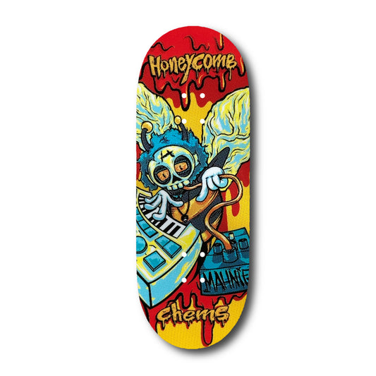Chems "Honeycomb" Red/Blue Fingerboard Deck