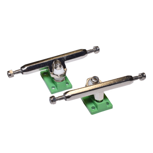 HEX TRUCKS Green/Silver Fingerboard Trucks (CHOOSE SIZE)