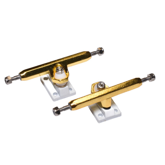 HEX TRUCKS White/Gold Fingerboard Trucks (CHOOSE SIZE)