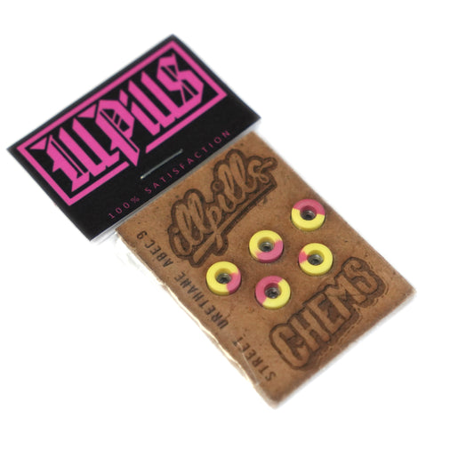 ILLPILLS Pink/Yellow Urethane Fingerboard Wheels (Choose Size)