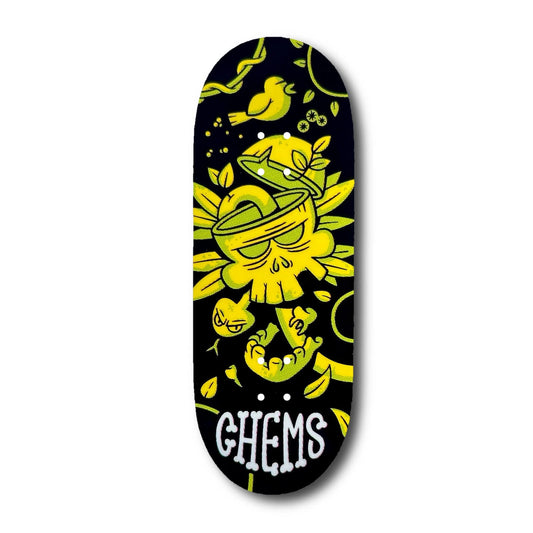 Chems “Aellixe Two Tone Jungle Skull” Fingerboard Deck