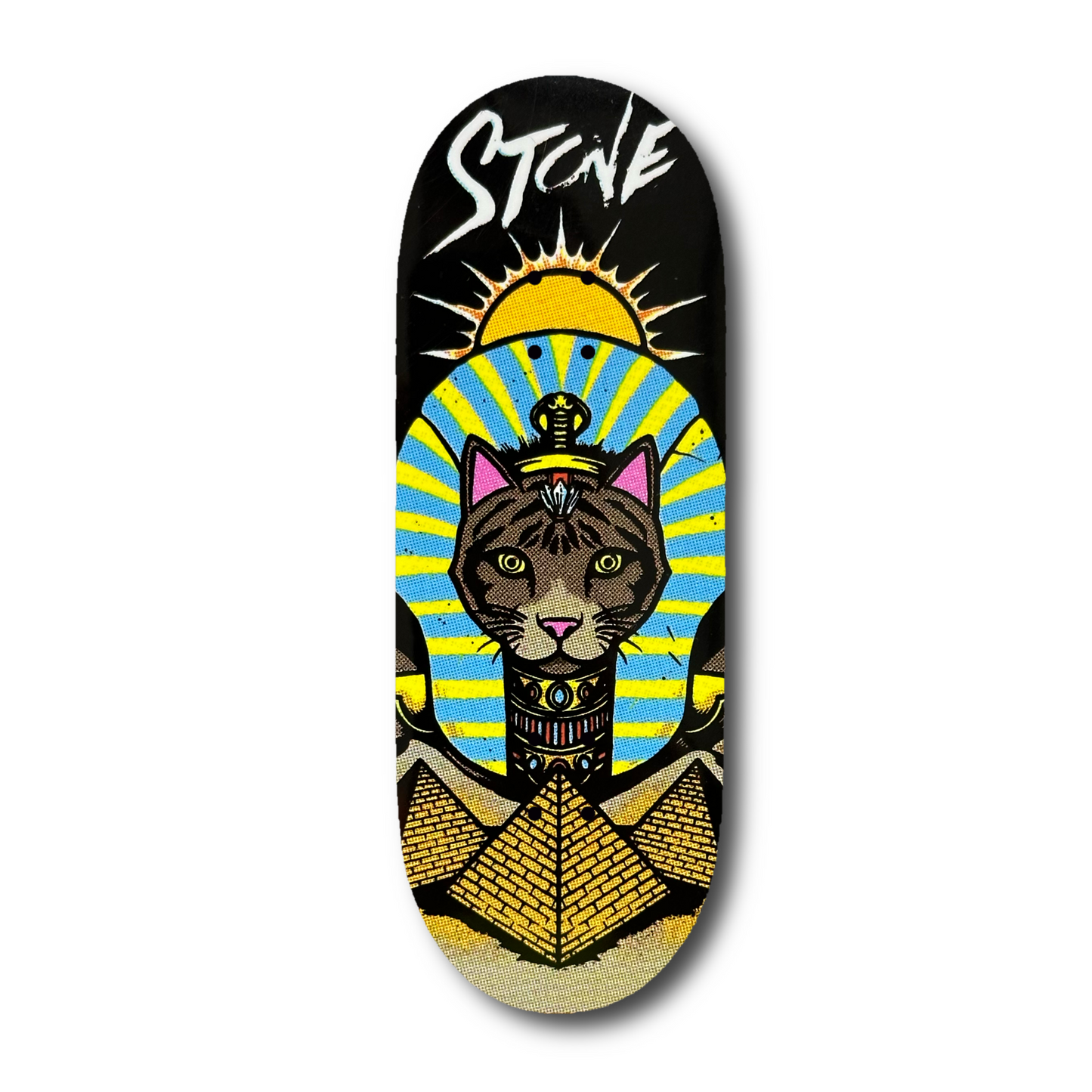 Chems Black Background “Stone Pro Model” Fingerboard Deck