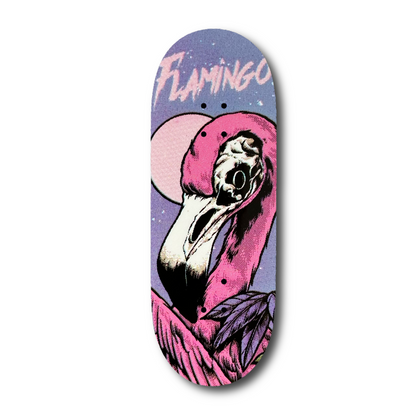 Chems Purple Background “Flamingo Pro Model” Fingerboard Deck