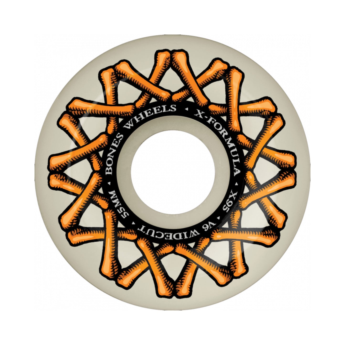 Bones X-Formula X95 V6 Wide-Cut 55mm 95a X-Bones Logo Skateboard Wheels