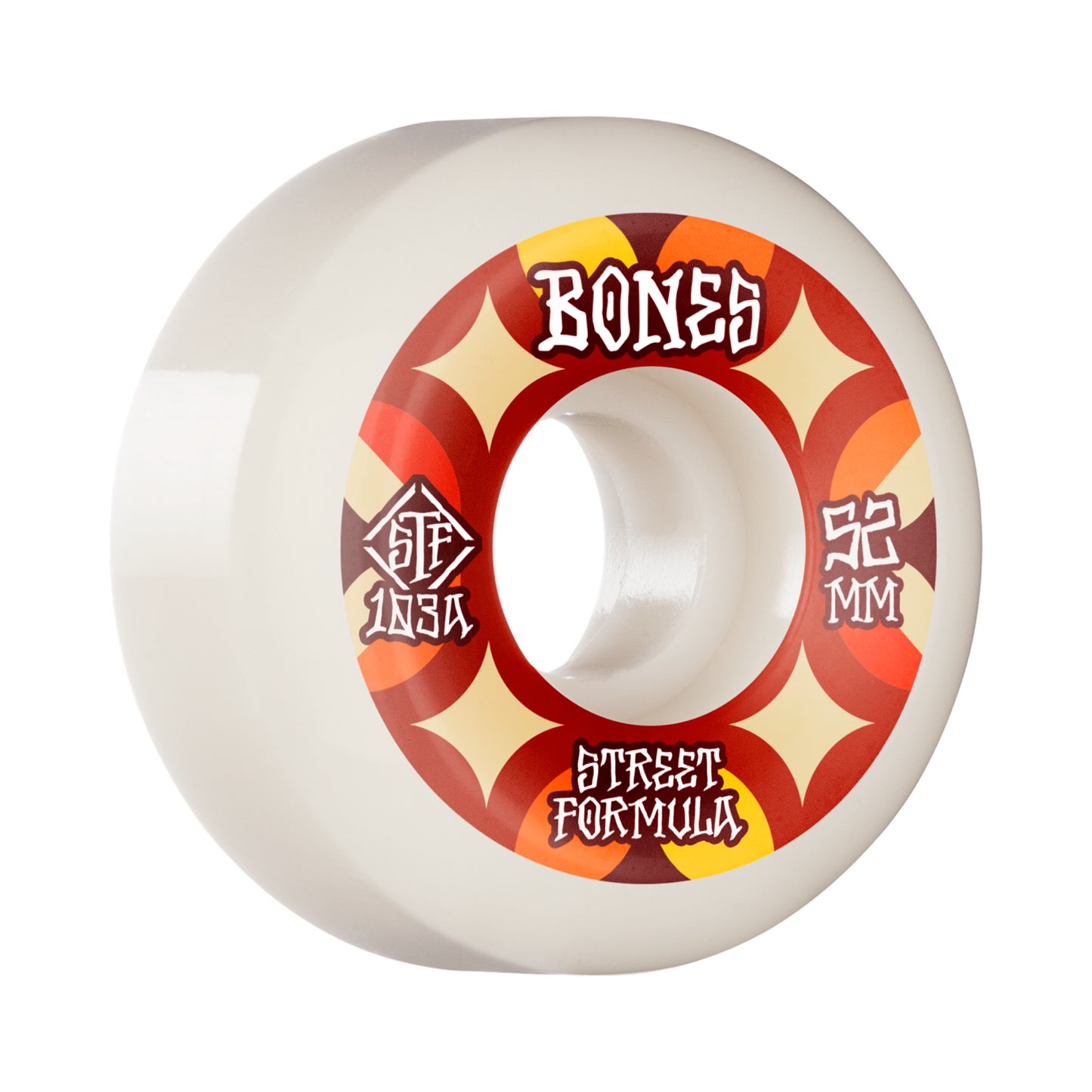 Bones STF V5 Retros 52mm 103a White/Red Skateboard Wheels