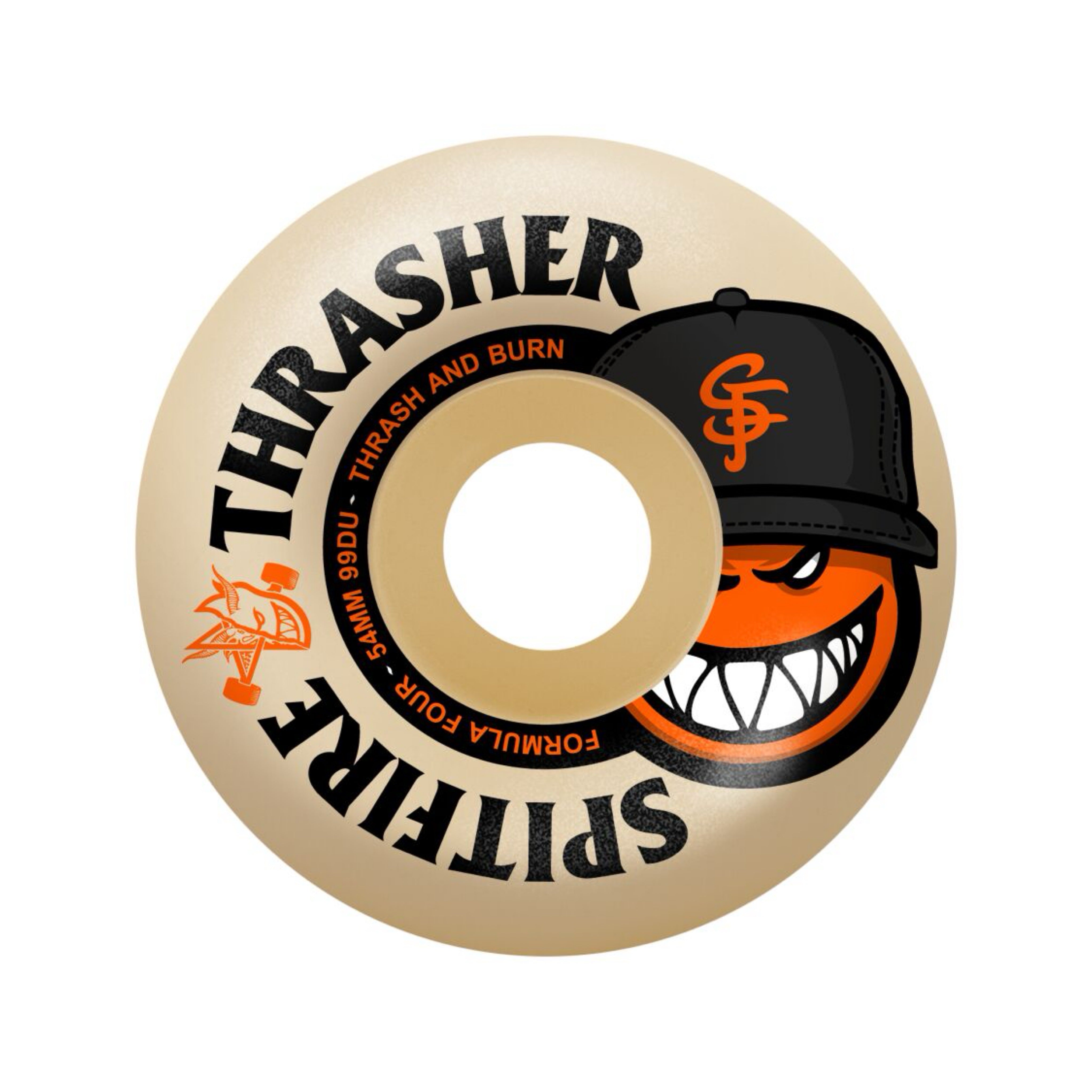スケートボード SPITFIRE WHEELS THRASHER 54mm 99a Spitfire Formula Four Radial Full Thrasher The City 54mm 99a