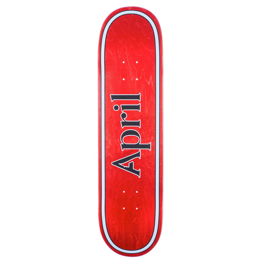 April Team AP Red OG Logo 8.38” Skateboard Deck