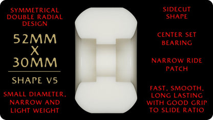 Powell Dragon Formula RED 52mm x 30mm 93a V5 Sidecut Skateboard Wheels