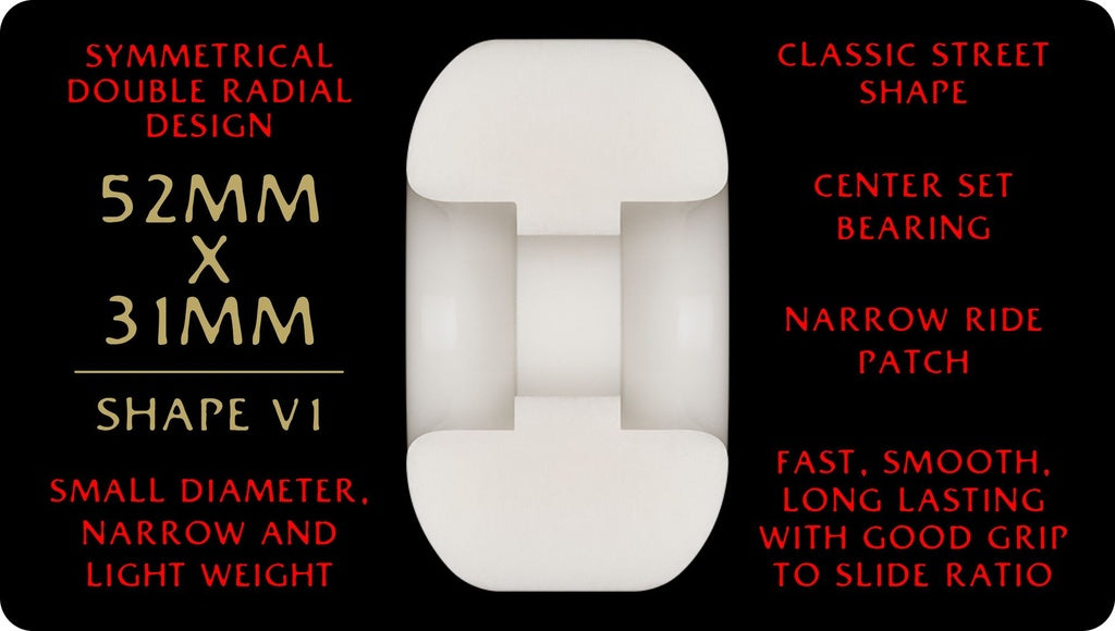 Powell Dragon Formula RED 52mm x 31mm 93a V1 Standard Skateboard Wheels