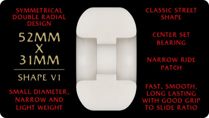 Powell Dragon Formula RED 52mm x 31mm 93a V1 Standard Skateboard Wheels