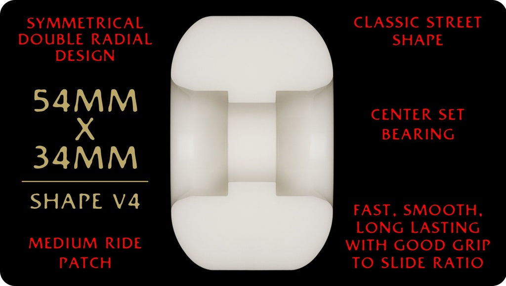 Powell Dragon Formula RED 54mm x 34mm 93a V4 Wide Skateboard Wheels