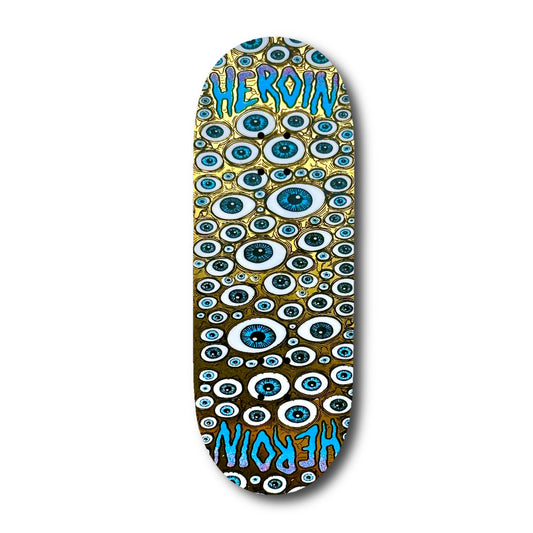 GOLD FOIL Chems X Heroin “Symmetrical Eyes” Fingerboard Deck (CHOOSE SIZE)